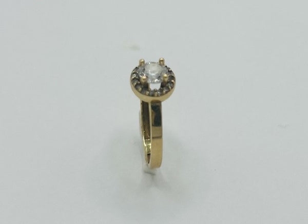 Bague Solitaire en Or Empierrée 18K