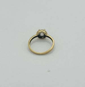 Bague Solitaire en Or Empierrée 18K