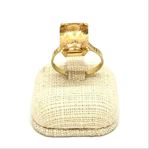 Bague Solitaire Or Jaune 18 Carats, Oxyde de Zirconium