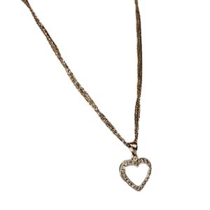 Collier Princesse en Or Blanc 18K avec Cœur en Diamant