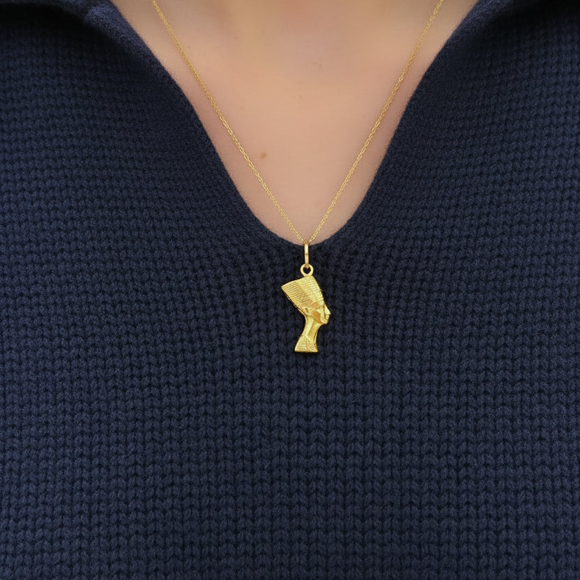 Pendentif Nefertiti en Or Jaune 18k