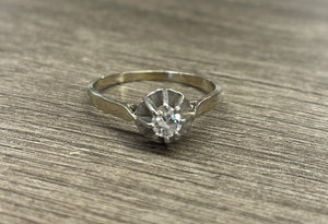 Bague Solitaireen Or Blanc 18K Taille-59