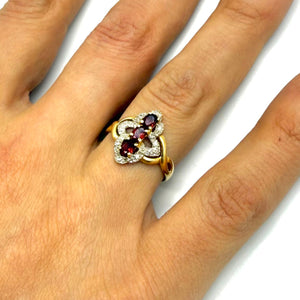 Bague Marquise en Or Jaune et Blanc 18 K- 2.22 G