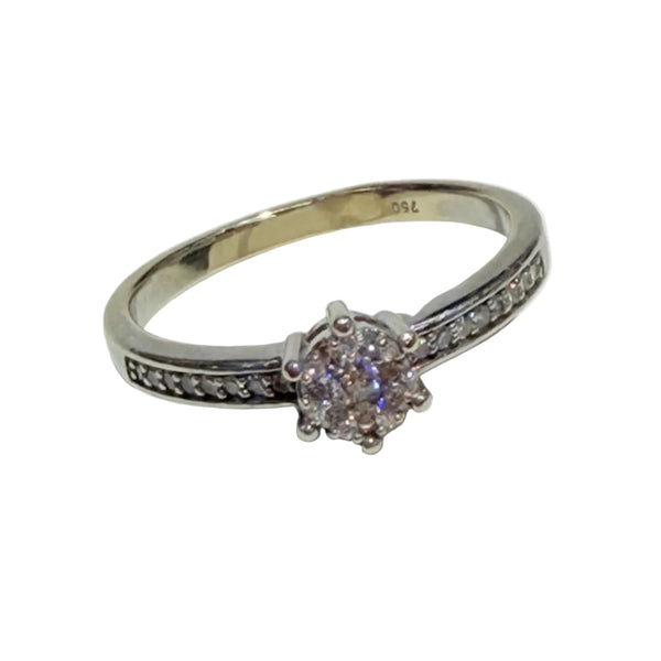 Bagues en Or Blanc et Diamants 18k - Taille 52
