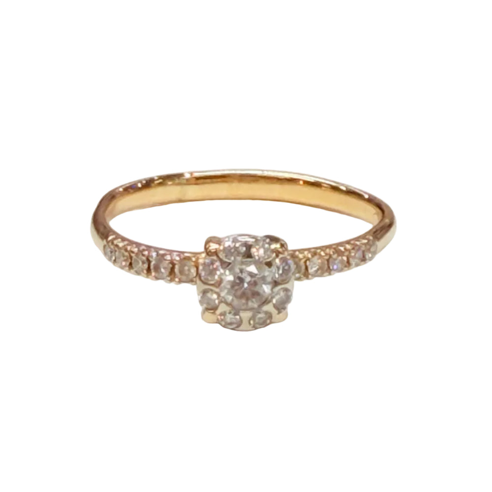 Bague en Or jaune 18K avec diamants