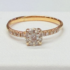 Bague or jaune 750 avec diamants