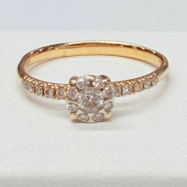 Bague or jaune 750 avec diamants