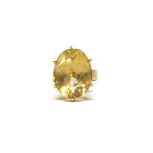 Solitaire en Or Jaune 18 K avec Oxyde de Zirconium - Taille 57