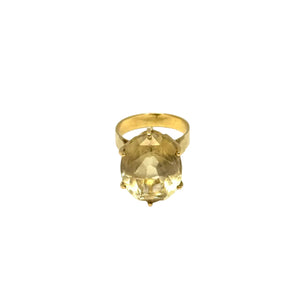 Solitaire en Or Jaune 18 K avec Oxyde de Zirconium - Taille 57