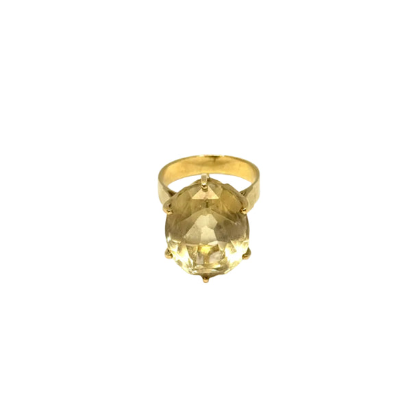 Solitaire en Or Jaune 18 K avec Oxyde de Zirconium - Taille 57