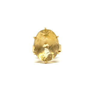 Solitaire en Or Jaune 18 K avec Oxyde de Zirconium - Taille 57