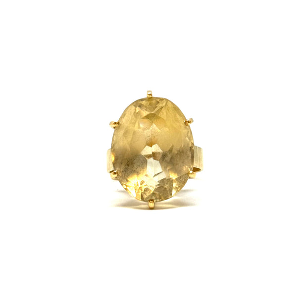 Solitaire en Or Jaune 18 K avec Oxyde de Zirconium - Taille 57