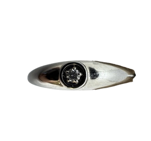 Bague Solitaire Or Blanc 18K avec Pierre Incolore