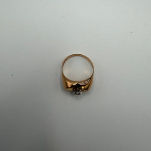 Bague Tank Or Jaune 18K avec Diamant