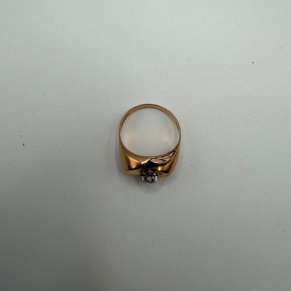 Bague Tank Or Jaune 18K avec Diamant
