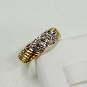 Bague empierrée en Or Jaune & Blanc 18k