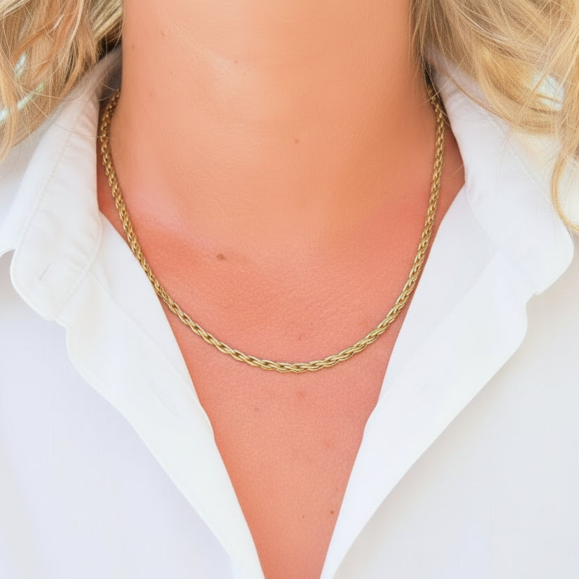 Collier Ras du Cou en Or Jaune 18k - 12.60 G