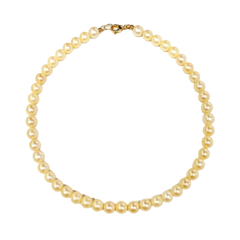 Collier perles d'eau douce en or jaune 18k -  28.43 G