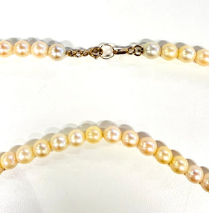 Collier perles d'eau douce en or jaune 18k -  28.43 G