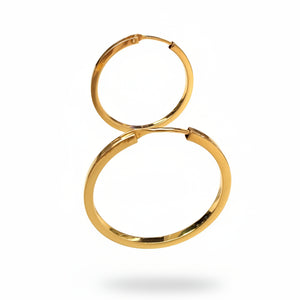 Boucles d'oreilles créoles en or jaune 18k - 2.39 Grs