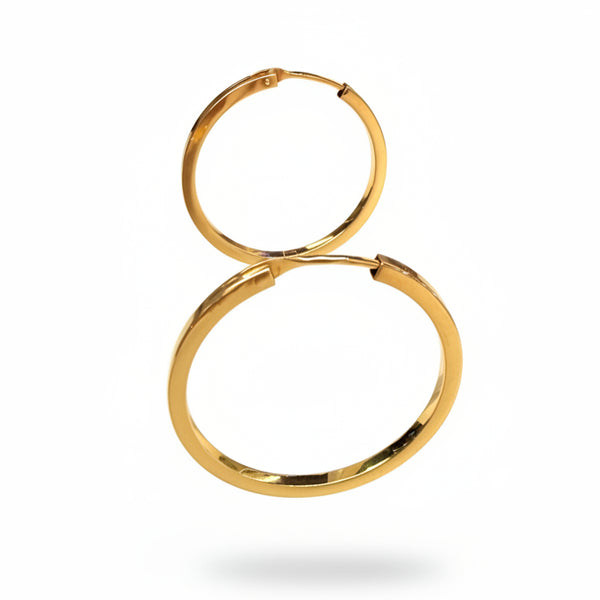 Boucles d'oreilles créoles en or jaune 18k - 2.39 Grs
