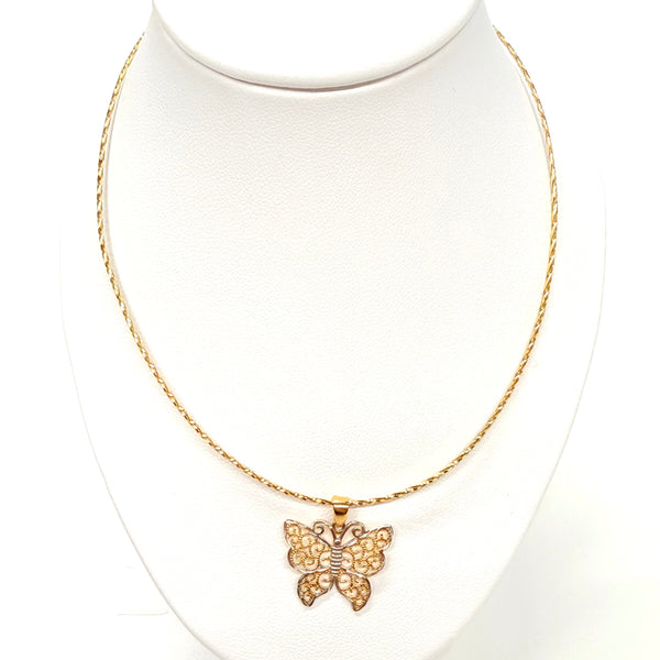 Collier Ras du Cou en Or Jaune et Blanc 18k - 2.39 G
