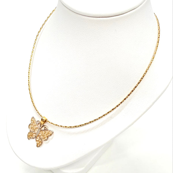 Collier Ras du Cou en Or Jaune et Blanc 18k - 2.39 G