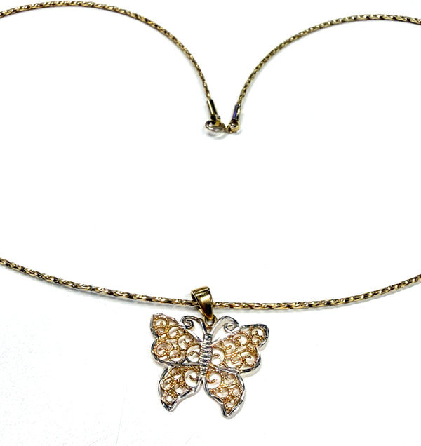 Collier Ras du Cou en Or Jaune et Blanc 18k - 2.39 G