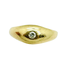 Bague en or jaune avec diamant 0.03 carat