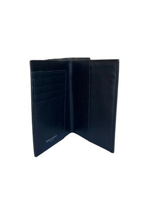 Porte-passeport Saint Laurent Love 1971 en cuir noir