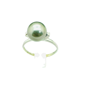 Bague en or blanc avec perles de Tahiti