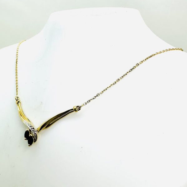 Collier Or Jaune et Saphir