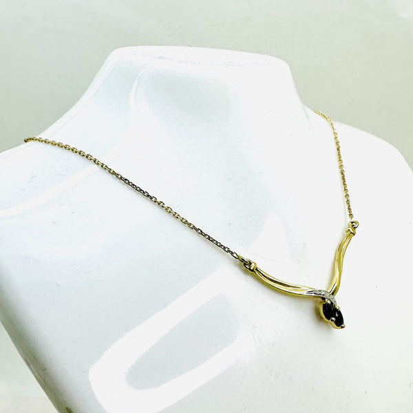 Collier Or Jaune et Saphir