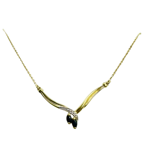 Collier Or Jaune et Saphir