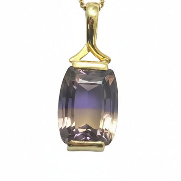 Pendentif Amétrine en Or Jaune 18k