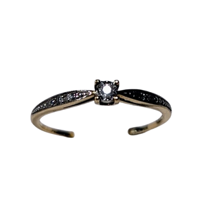 Bague 2 ors solitaire 0.1 0 ct