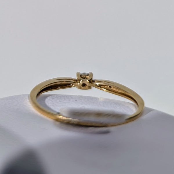 Bague 2 ors solitaire 0.1 0 ct