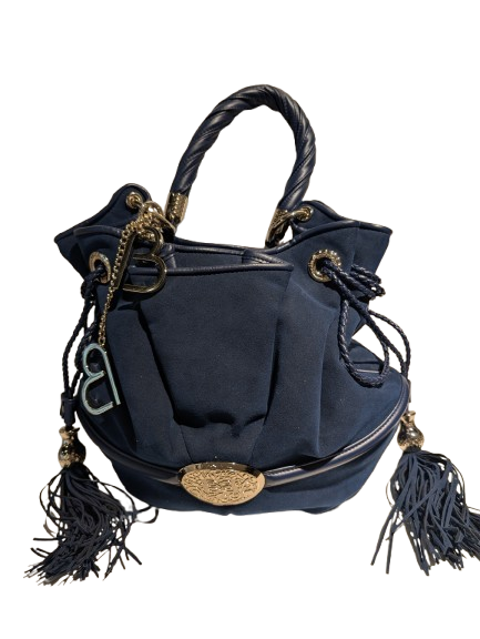 Sac Lancel Brigitte Bardot en Daim Bleu Foncé