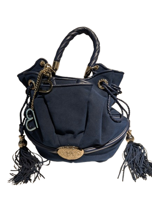 Sac Lancel Brigitte Bardot en Daim Bleu Foncé