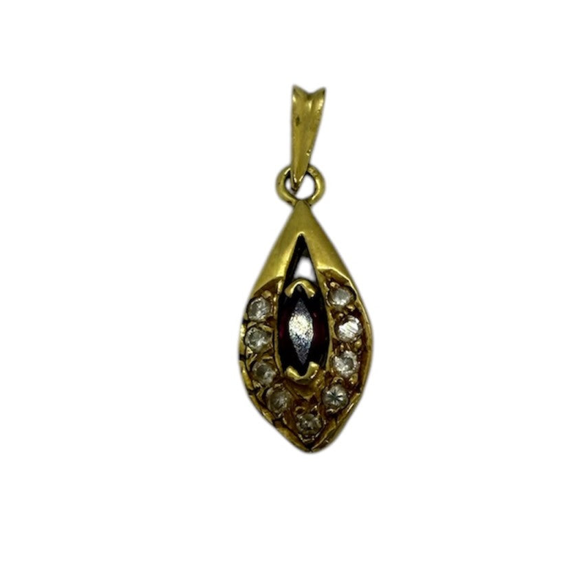 Pendentif or avec Diamants et Rubis