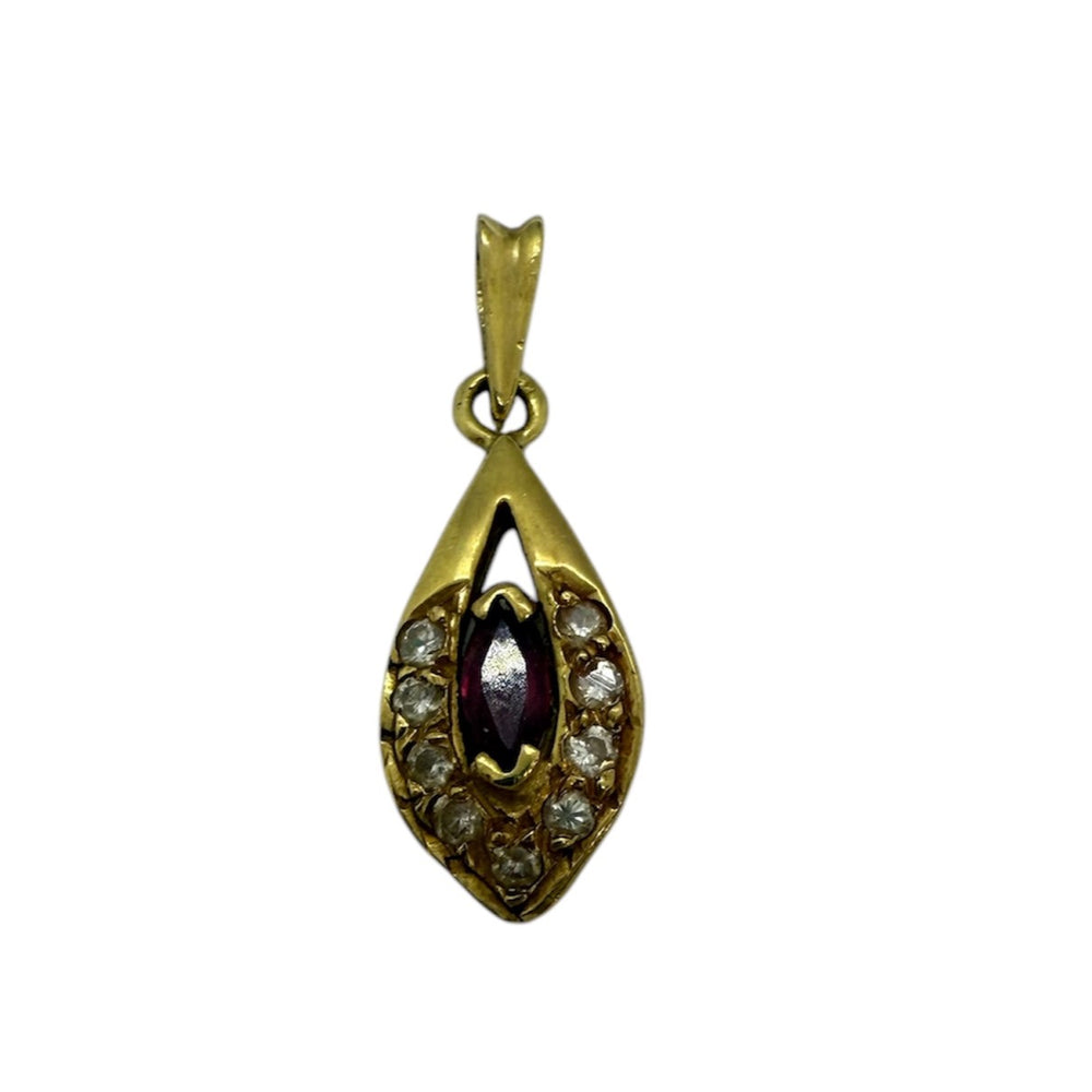 Pendentif or avec Diamants et Rubis