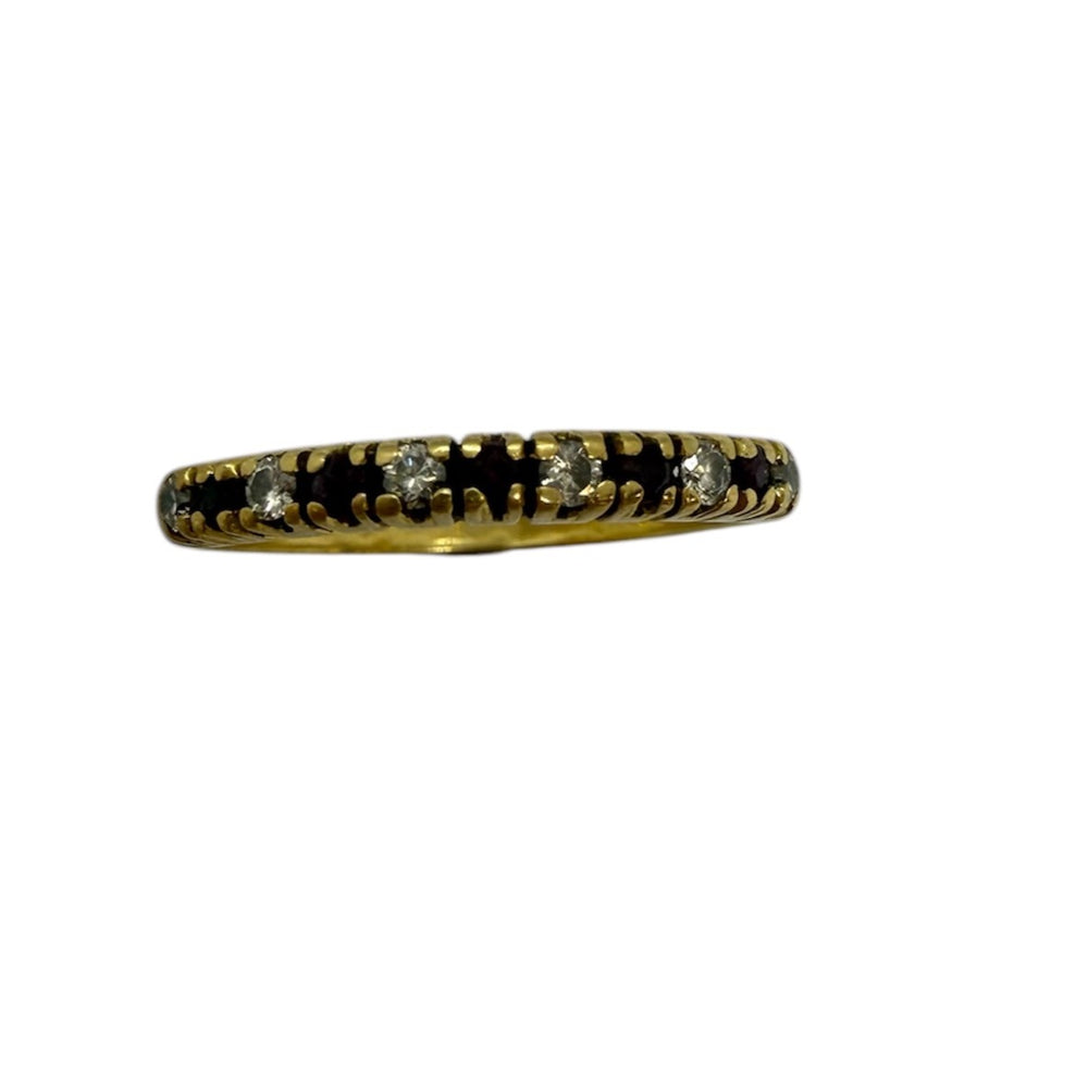 Bague en Or Jaune avec Diamants et Rubis
