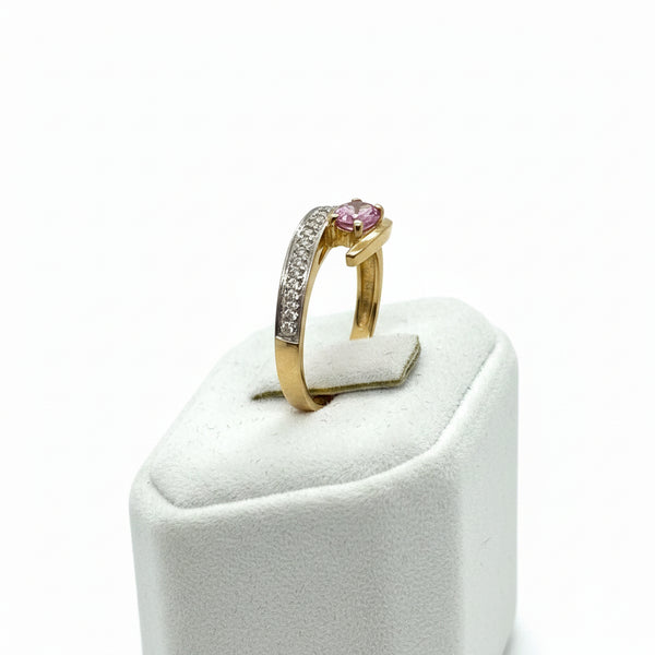 Bague en or jaune et blanc 18 K - Taille 60 - 2.60 G