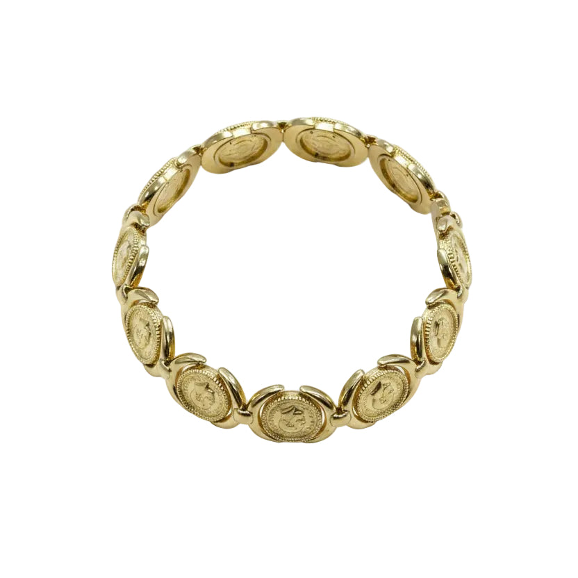 Bracelet médaillon vintage en or jaune