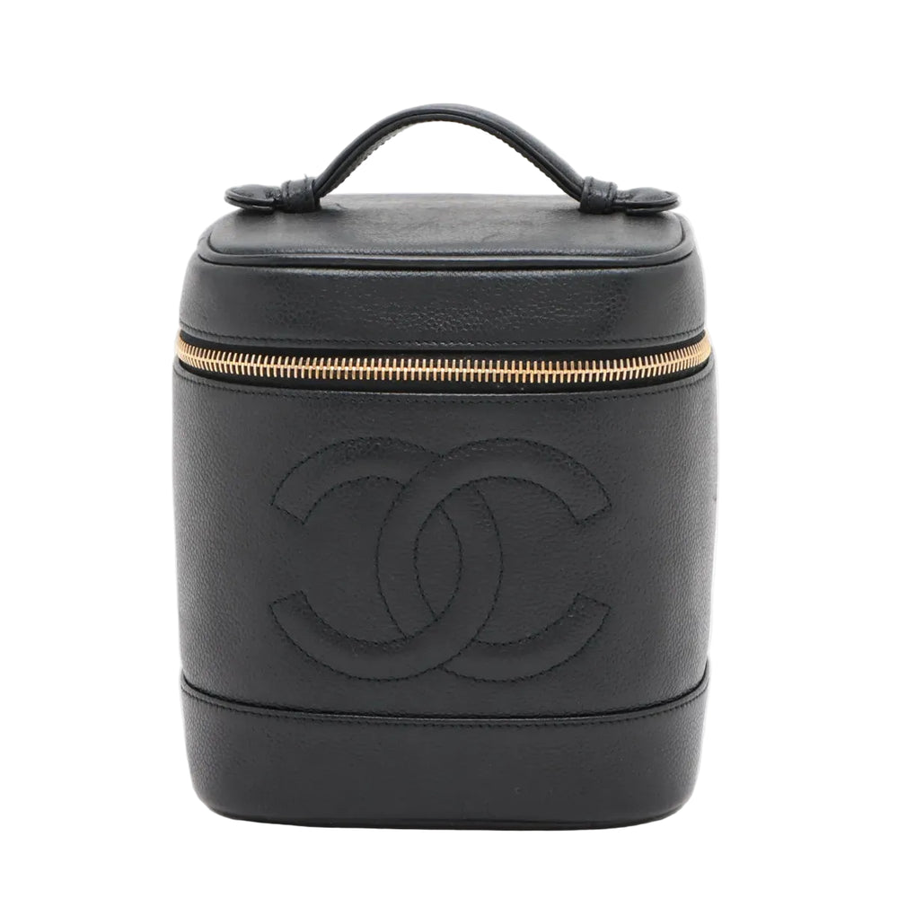 Sac Vanity Chanel cuir caviar noir