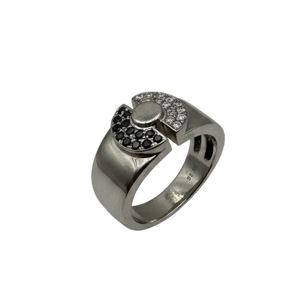 Bague en Or Blanc 18K avec Diamants