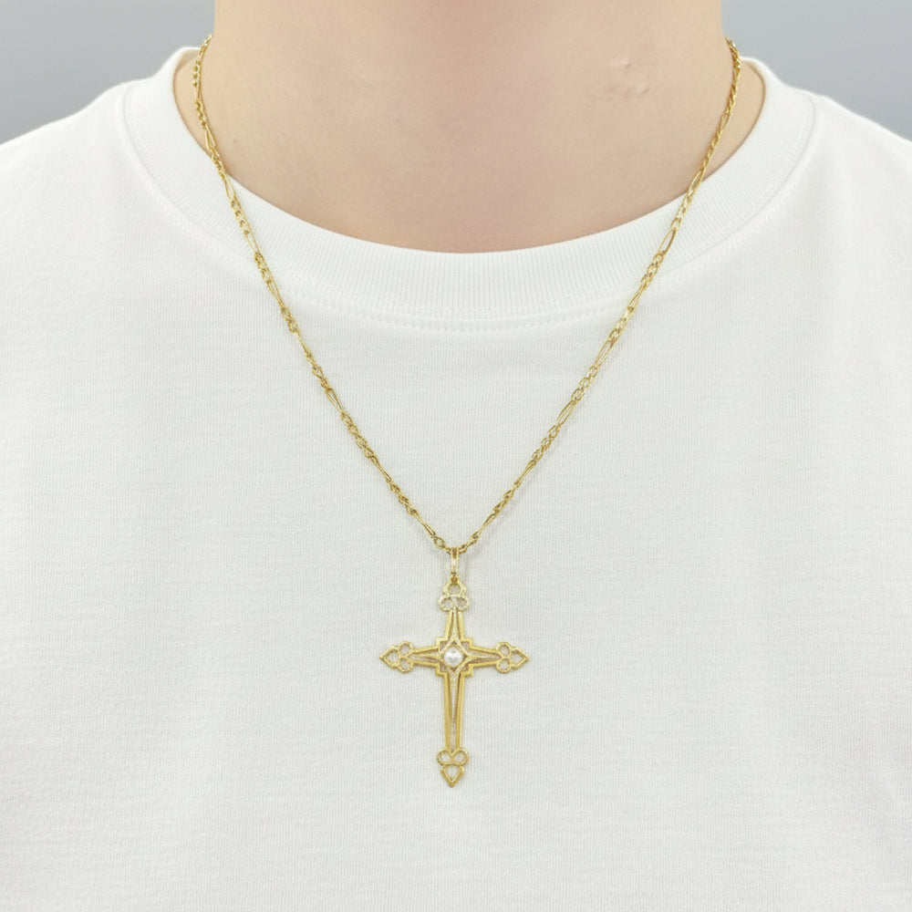 Pendentif Croix en Or Jaune 18K - 3.08g