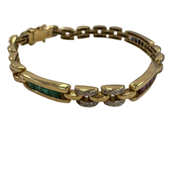 Bracelet Barrettes en Or Jaune 18K