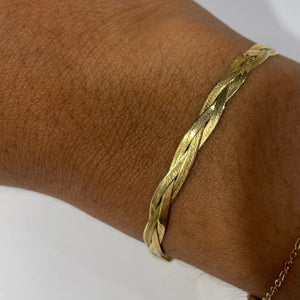 Bracelet Maillon Tressé en Or Jaune 18K 2.56 Grs