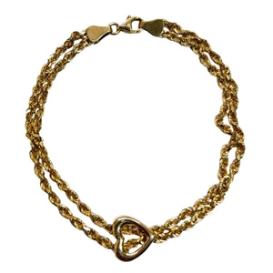 Bracelet Gourmette en Or Jaune avec Maille Corde Torsadé 18K